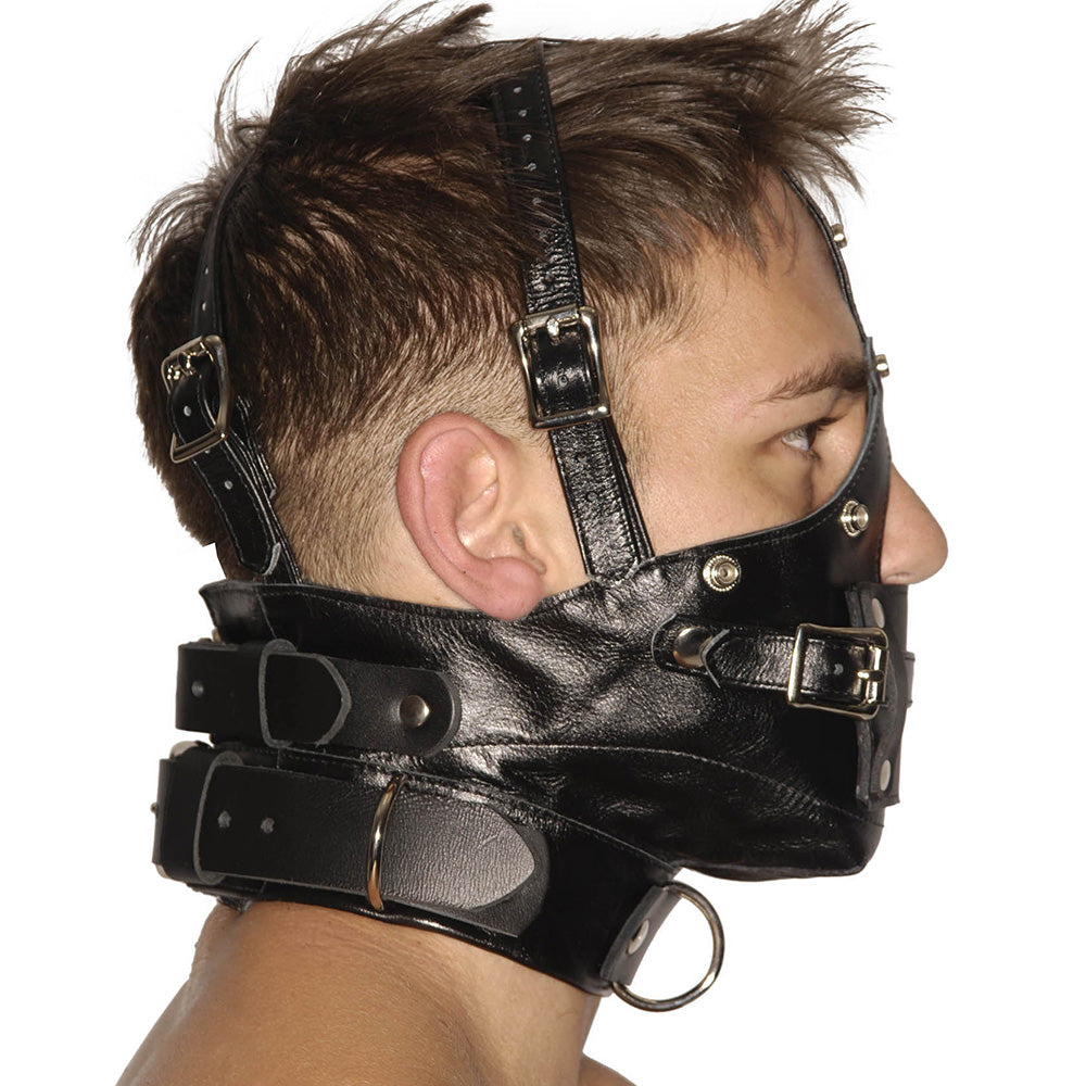 Strict Leather Premium Muzzle with Blindfold and Gag