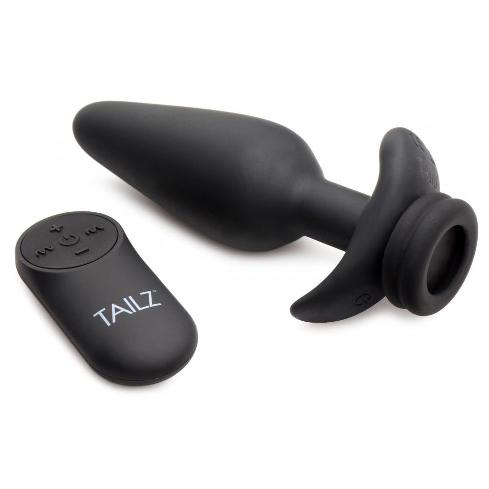 Interchangeable 10X Vibrating Silicone Anal Plug with Remote