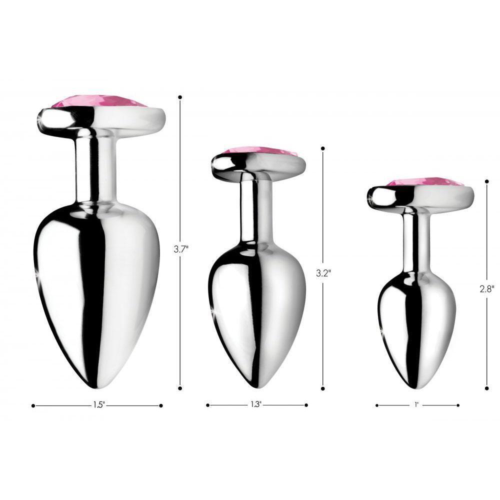 Pink Heart Anal Plug Set